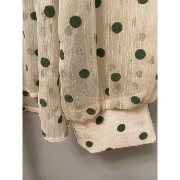 Renee C women’s sheer blouse with button up front and tie size small - Picture 7 of 9